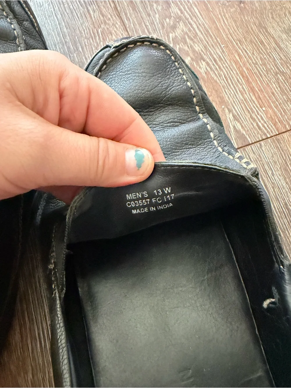 Cole Haan Black Leather Slip-On Moccasin Loafers